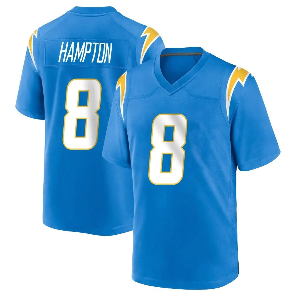 Johmsee LA.Chargers #8 Omarion Hampton Player Blue Home Game Stitched Jerseys