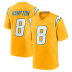 Johmsee LA.Chargers #8 Omarion Hampton Player Gold Home Game Stitched Jerseys