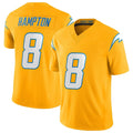 Johmsee LA.Chargers #8 Omarion Hampton Player Gold Limited Vapor F.U.S.E. Home Game Stitched Jerseys