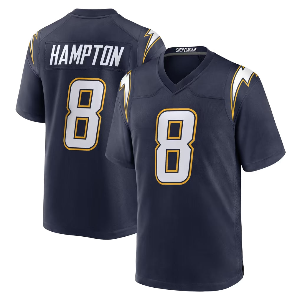 Johmsee LA.Chargers #8 Omarion Hampton Player Navy Alternate Home Game Stitched Jerseys