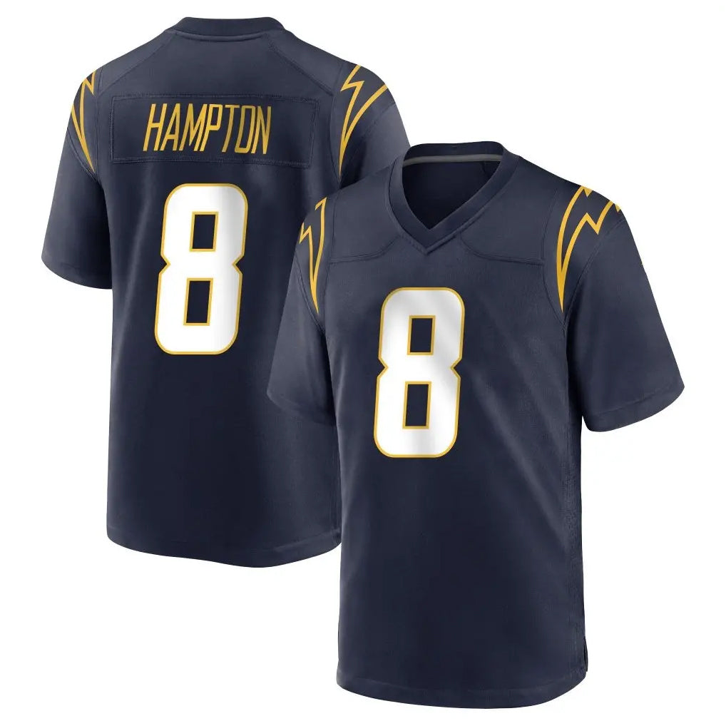 Johmsee LA.Chargers #8 Omarion Hampton Player Navy Home Game Stitched Jerseys