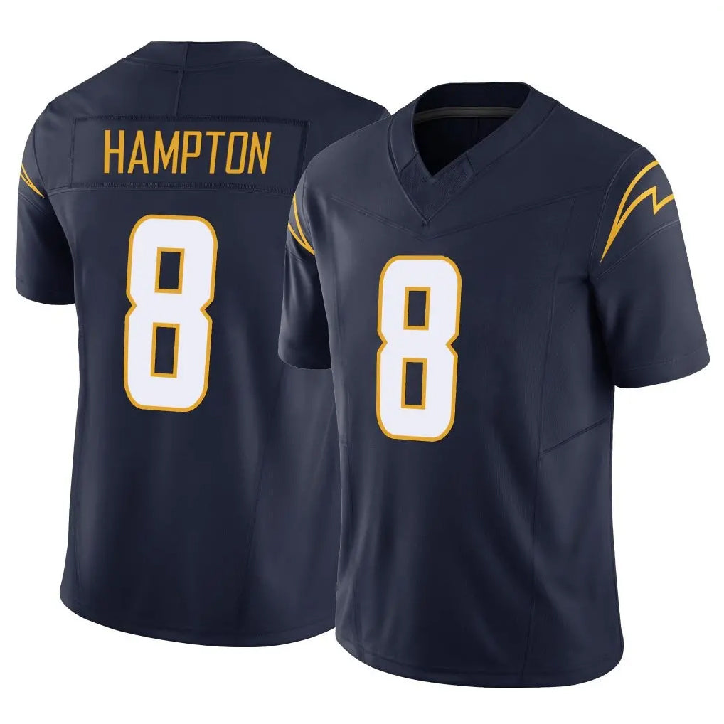 Johmsee LA.Chargers #8 Omarion Hampton Player Navy Limited Vapor F.U.S.E. Home Game Stitched Jerseys