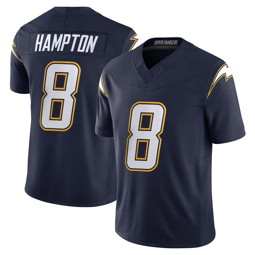 Johmsee LA.Chargers #8 Omarion Hampton Player Navy Vapor F.U.S.E. Limited Home Game Stitched Jerseys