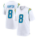 Johmsee LA.Chargers #8 Omarion Hampton Player White Home Game Stitched Jerseys