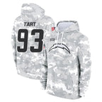 Johmsee LA.Chargers #93 Teair Tart Player Arctic Camo Salute to Service Hoodies Limited Game Stitched Jerseys