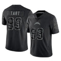 Johmsee LA.Chargers #93 Teair Tart Player Black Limited Reflective Home Game Stitched Jerseys