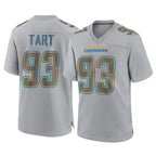 Johmsee LA.Chargers #93 Teair Tart Player Gray Atmosphere Fashion Home Game Stitched Jerseys