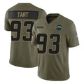 Johmsee LA.Chargers #93 Teair Tart Player Olive 2025 Salute To Service Limited Game Stitched Jerseys