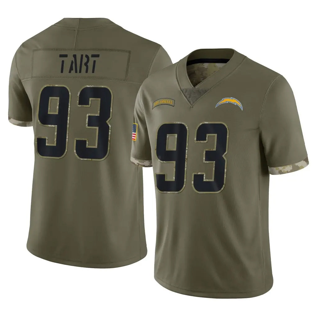 Johmsee LA.Chargers #93 Teair Tart Player Olive Salute To Service Limited Stitched Jerseys