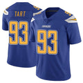 Johmsee LA.Chargers #93 Teair Tart Player Royal Limited Color Rush Vapor Untouchable Home Game Stitched Jerseys