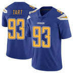 Johmsee LA.Chargers #93 Teair Tart Player Royal Limited Color Rush Vapor Untouchable Home Game Stitched Jerseys