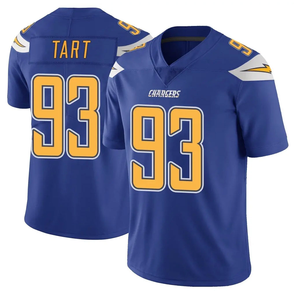 Johmsee LA.Chargers #93 Teair Tart Player Royal Limited Color Rush Vapor Untouchable Home Game Stitched Jerseys