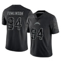 Johmsee LA.Chargers #94 Dalvin Tomlinson Player Black Limited Reflective Home Game Stitched Jerseys