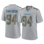 Johmsee LA.Chargers #94 Dalvin Tomlinson Player Gray Atmosphere Fashion Home Game Stitched Jerseys
