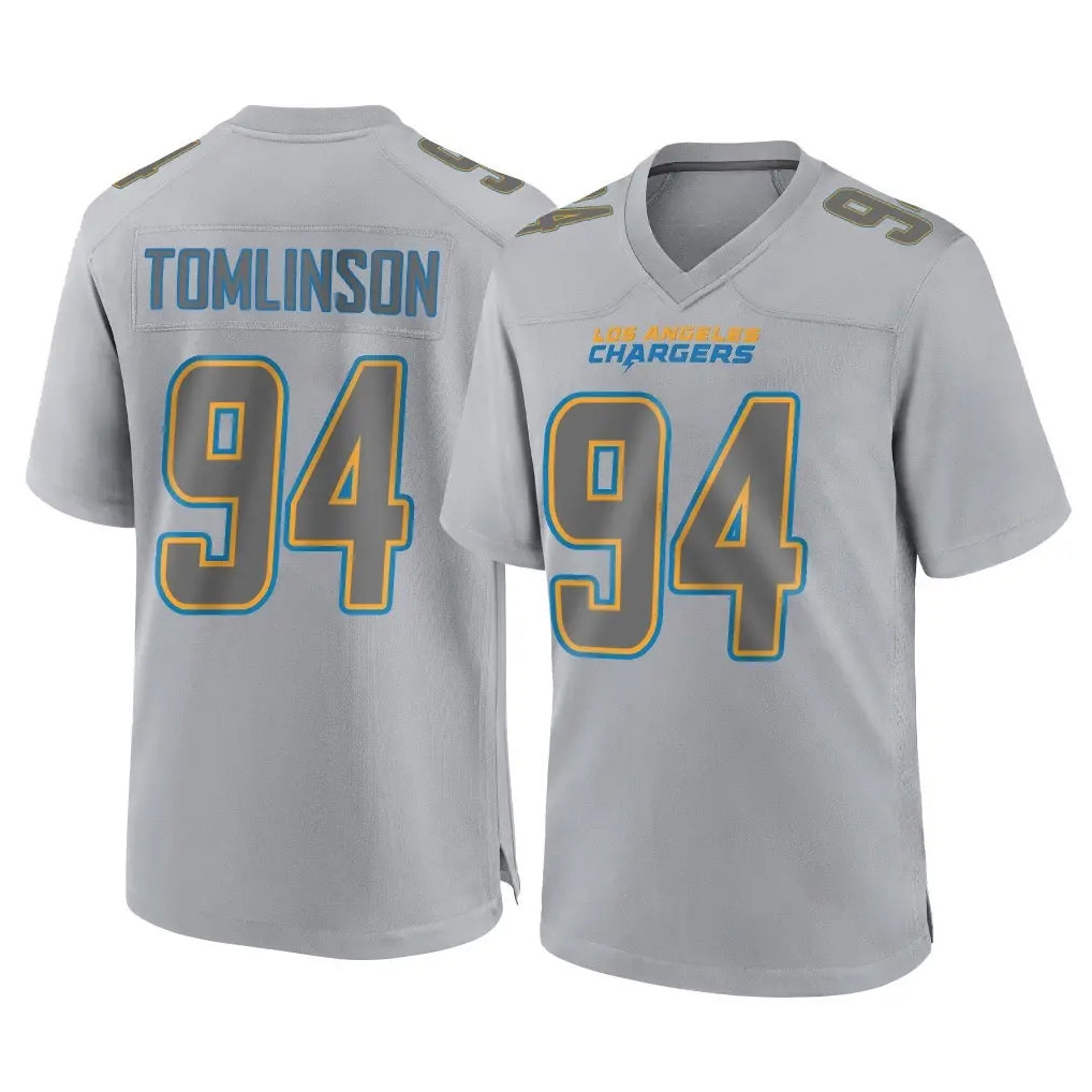 Johmsee LA.Chargers #94 Dalvin Tomlinson Player Gray Atmosphere Fashion Home Game Stitched Jerseys