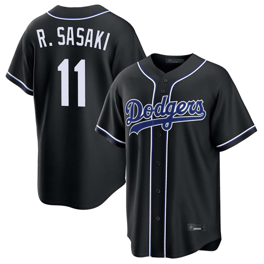 Johmsee LA.Dodgers #11 Roki Sasaki Player Black Carbon Limited Home Stitched Jerseys