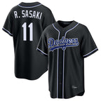 Johmsee LA.Dodgers #11 Roki Sasaki Player Black Carbon Limited Home Stitched Jerseys