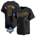 Johmsee LA.Dodgers #11 Roki Sasaki Player Black Gold World Series Meet Limited Home Stitched Jerseys