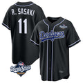 Johmsee LA.Dodgers #11 Roki Sasaki Player Black World Series Carbon Limited Home Stitched Jerseys