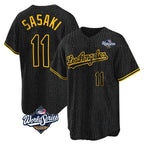 Johmsee LA.Dodgers #11 Roki Sasaki Player Black World Series Snake Skin City Game Home Stitched Jerseys