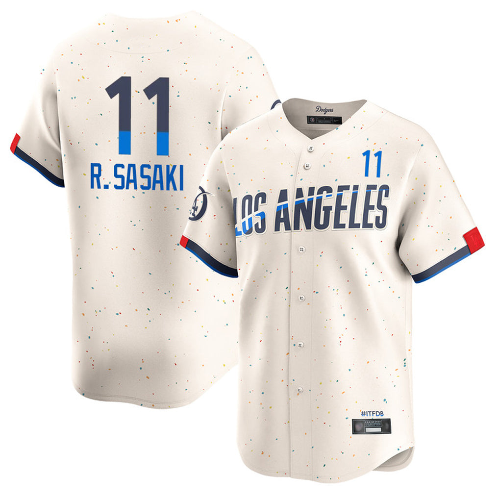 Johmsee LA.Dodgers #11 Roki Sasaki Player Cream City Connect Limited Home Stitched Jerseys