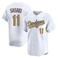Johmsee LA.Dodgers #11 Roki Sasaki Player Gold Collection Limited Home Stitched Jerseys