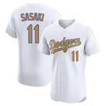 Johmsee LA.Dodgers #11 Roki Sasaki Player Gold Limited Elite Home Stitched Jerseys