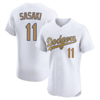 Johmsee LA.Dodgers #11 Roki Sasaki Player Gold Limited Elite Home Stitched Jerseys