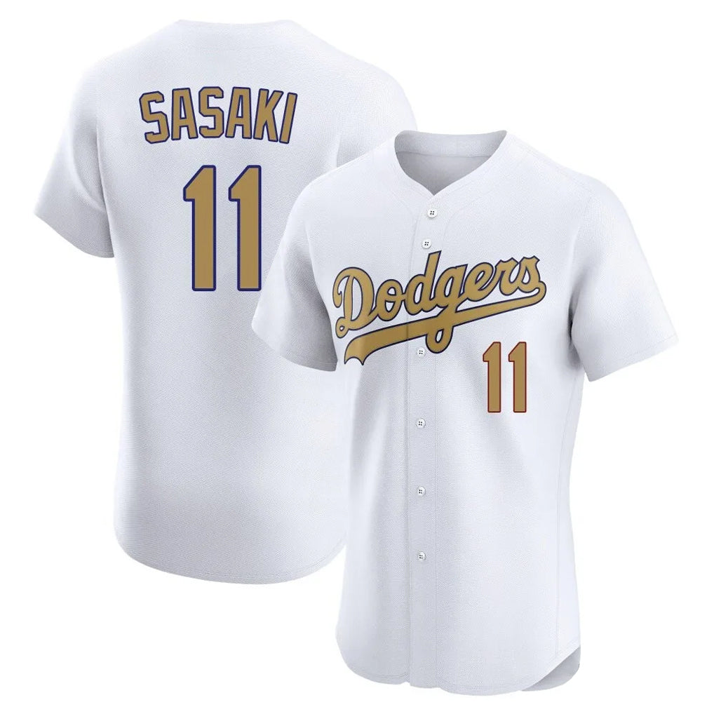 Johmsee LA.Dodgers #11 Roki Sasaki Player Gold Limited Elite Home Stitched Jerseys