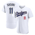 Johmsee LA.Dodgers #11 Roki Sasaki Player Gold White 2026 Collection Stadium Limited Elite Stitched Jerseys