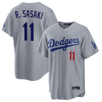 Johmsee LA.Dodgers #11 Roki Sasaki Player Gray Game Home Stitched Jerseys
