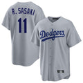 Johmsee LA.Dodgers #11 Roki Sasaki Player Gray Game Stitched Jerseys