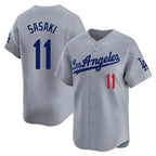Johmsee LA.Dodgers #11 Roki Sasaki Player Gray Limited Home Stitched Jerseys