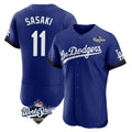 Johmsee LA.Dodgers #11 Roki Sasaki Player Royal World Series City Connect Elite Home Stitched Jerseys