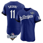 Johmsee LA.Dodgers #11 Roki Sasaki Player Royal World Series City Connect Elite Home Stitched Jerseys