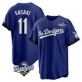 Johmsee LA.Dodgers #11 Roki Sasaki Player Royal World Series City Connect Home Game Stitched Jerseys
