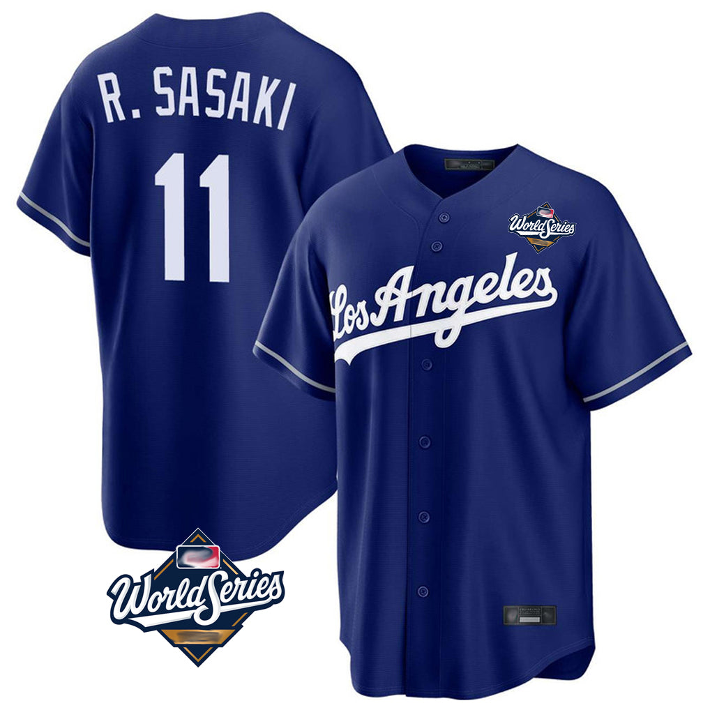 Johmsee LA.Dodgers #11 Roki Sasaki Player Royal World Series Game Stitched Jerseys