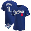 Johmsee LA.Dodgers #11 Roki Sasaki Player Royal World Series Meet Limited Elite Home Stitched Jerseys