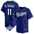 Johmsee LA.Dodgers #11 Roki Sasaki Player Royal World Series Meet Limited Home Stitched Jerseys