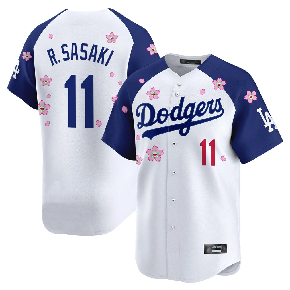Johmsee LA.Dodgers #11 Roki Sasaki Player White-Royal Tokyo Series Vapor Premier Limited Stitched Jerseys