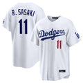 Johmsee LA.Dodgers #11 Roki Sasaki Player White Home Game Stitched Jerseys