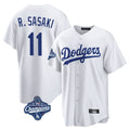 Johmsee LA.Dodgers #11 Roki Sasaki Player White World Series Meet Game Home Stitched Jerseys