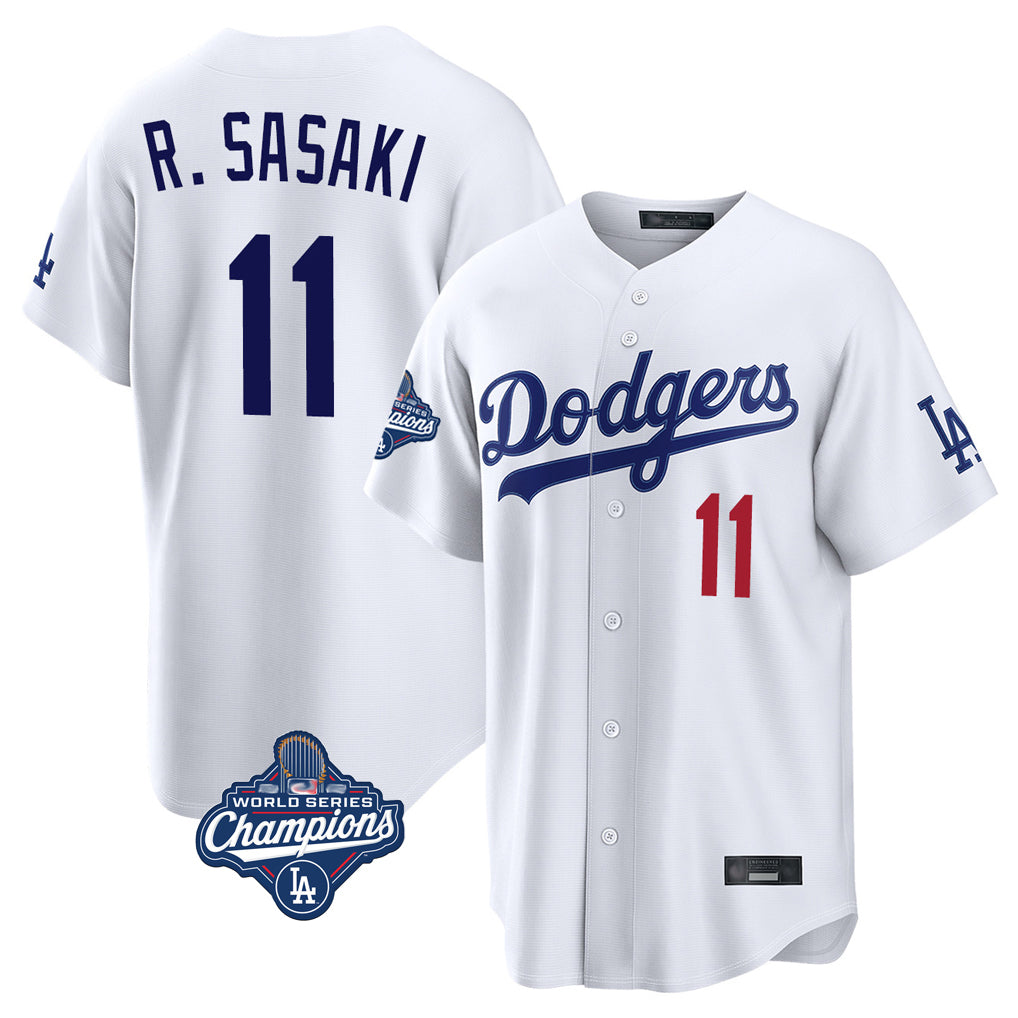 Johmsee LA.Dodgers #11 Roki Sasaki Player White World Series Meet Home Game Stitched Jerseys