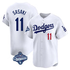 Johmsee LA.Dodgers #11 Roki Sasaki Player White World Series Meet Limited Home Stitched Jerseys