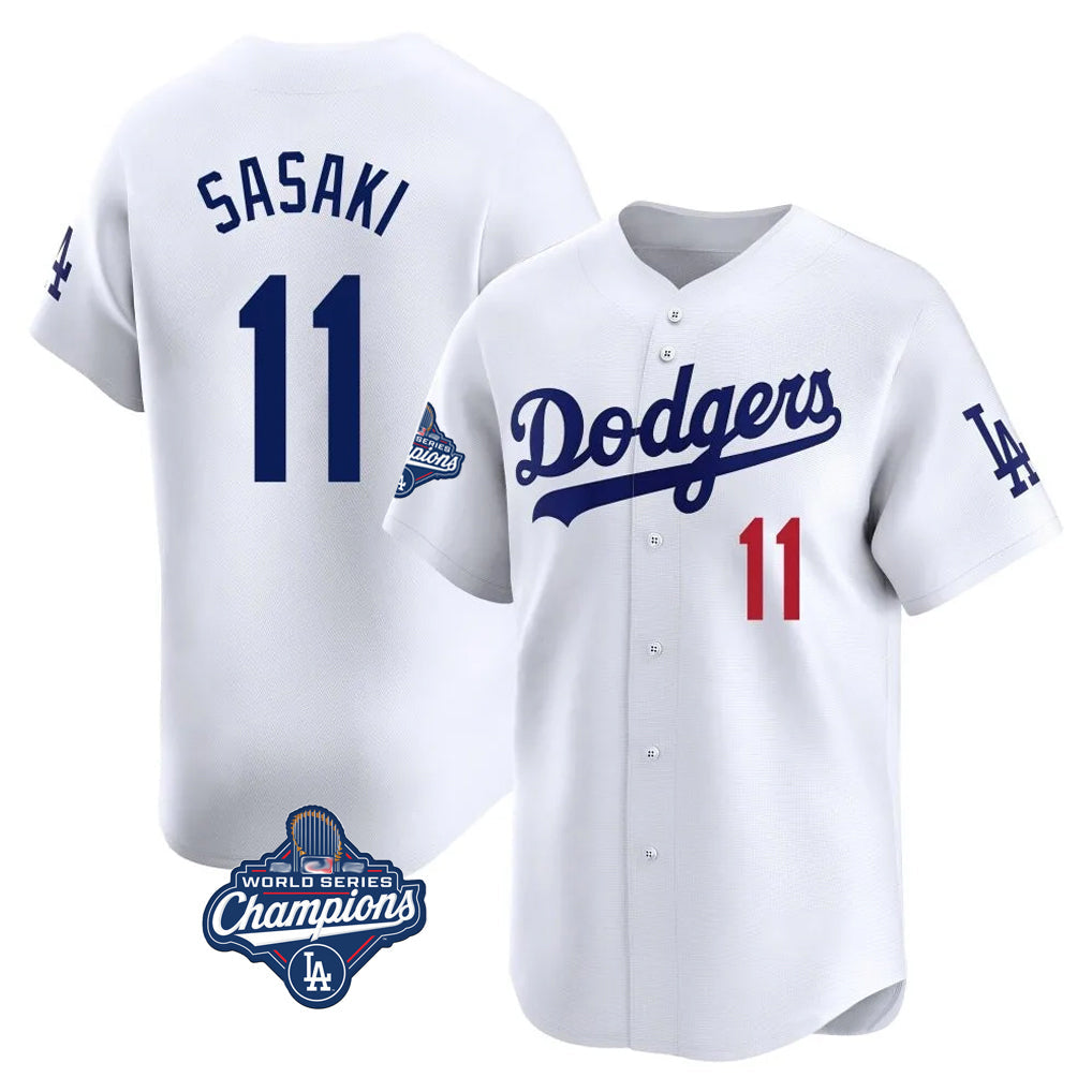 Johmsee LA.Dodgers #11 Roki Sasaki Player White World Series Meet Limited Home Stitched Jerseys