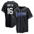 Johmsee LA.Dodgers #16 Will Smith Player Black Carbon Limited Home Stitched Jerseys