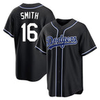 Johmsee LA.Dodgers #16 Will Smith Player Black Carbon Limited Home Stitched Jerseys