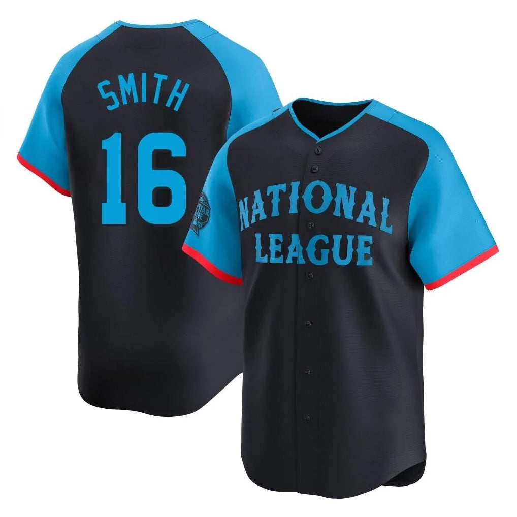 Johmsee LA.Dodgers #16 Will Smith Player Black National League All-Star Limited Home Stitched Jerseys
