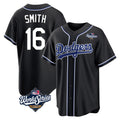 Johmsee LA.Dodgers #16 Will Smith Player Black World Series Carbon Limited Home Stitched Jerseys