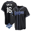 Johmsee LA.Dodgers #16 Will Smith Player Black World Series Meet Carbon Limited Home Stitched Jerseys